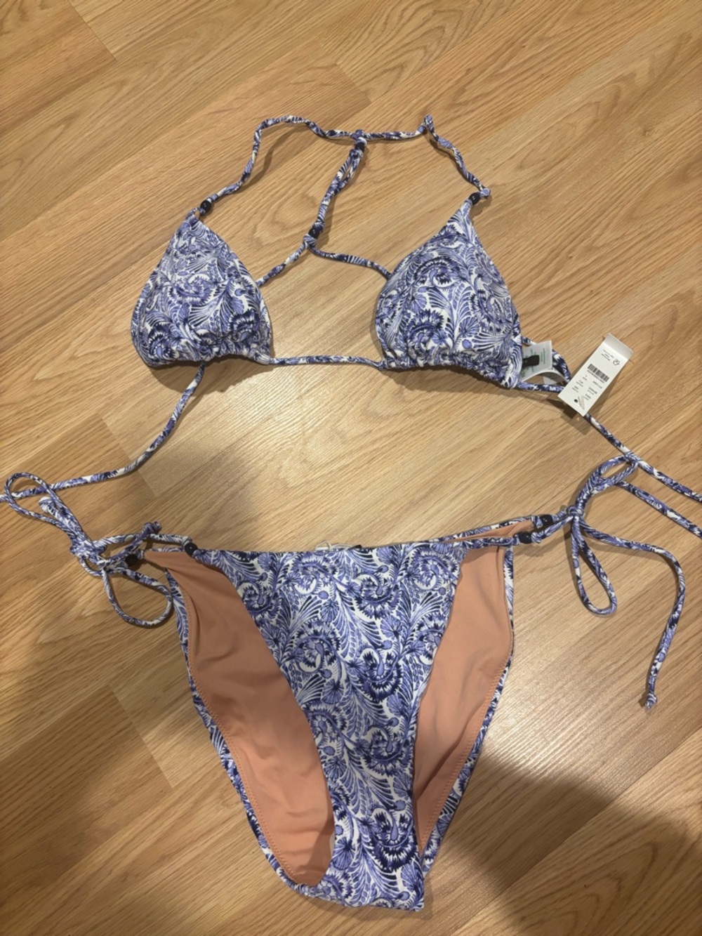 J. Crew Blue Tie-Side Bikini Set - Women's Swim